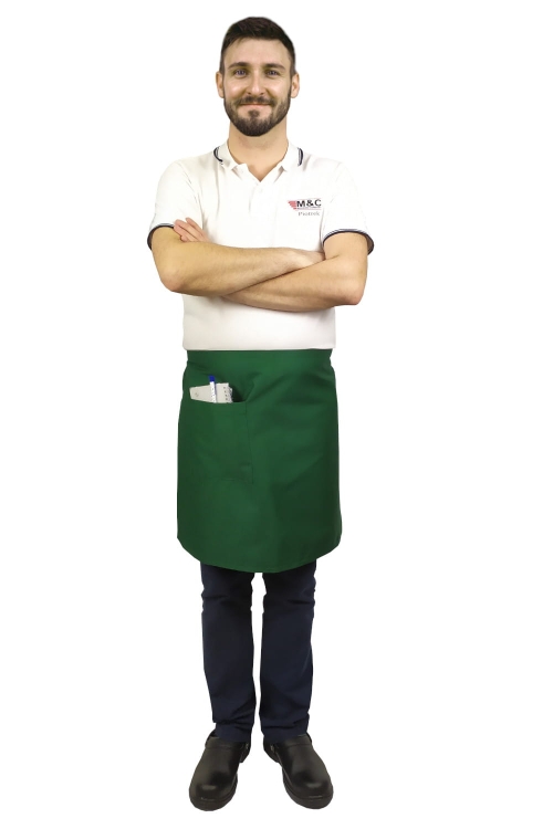 Zaļš pavāra priekšauts bārmenim 50 cm garš