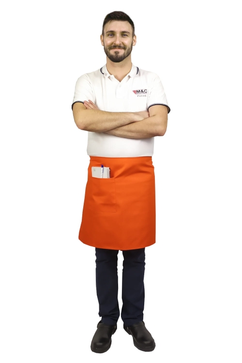 Oranžs viesmīļa priekšauts 50 cm garš.