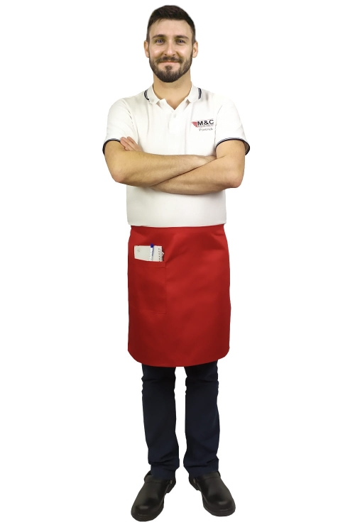 Sarkans oficiālais priekšauts 50 cm garš