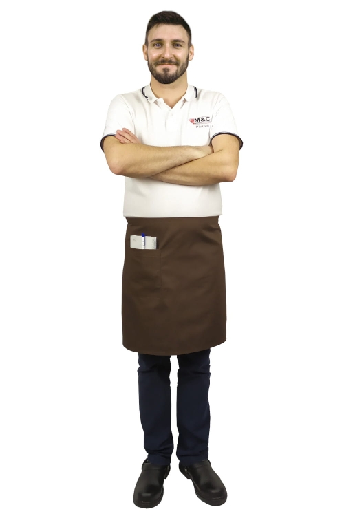 Brūna oficianta priekšautu garums 50 cm.