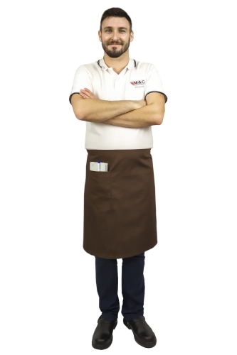 Brūna garuma 60 cm oficianta priekšauts.