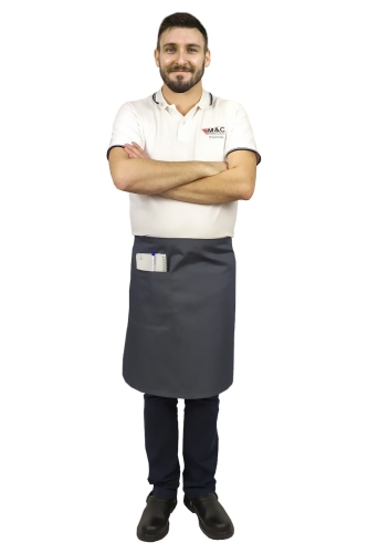 Pelēka garā priekšautu garums 60 cm.