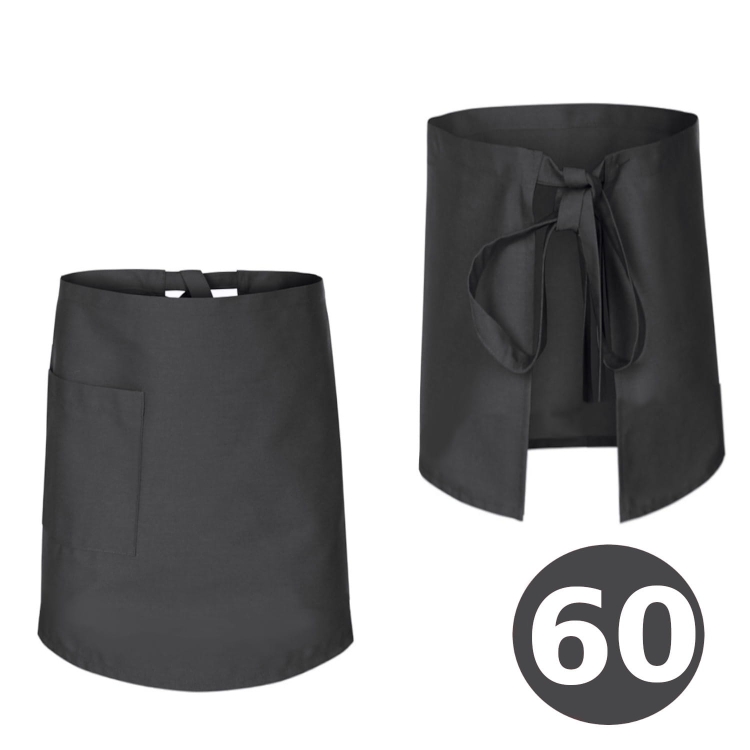 Garš pelēks pavāra priekšauts 60cm