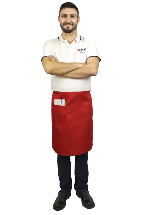 Sarkans pavāra priekšauts 60 cm garš