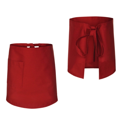 Sarkana viesmīlības halāta garums 60 cm