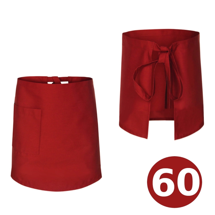 Bārmeņu priekšauts 60cm garš sarkans