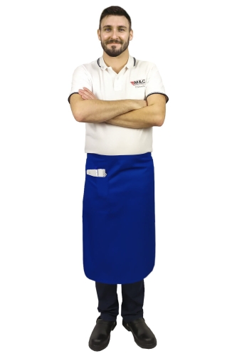 Zilā garā viesmīlības priekšautu garums 75 cm