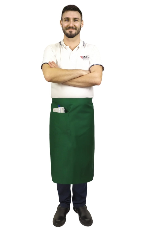 Zaļš bārmeņu priekšauts 75 cm garš