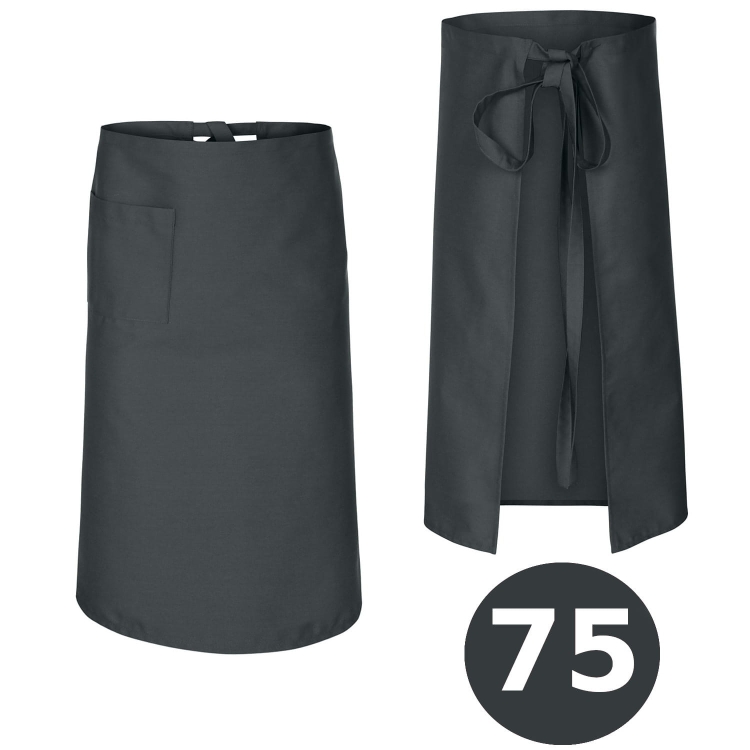 Pelēka pavāra priekšautu garums 75 cm