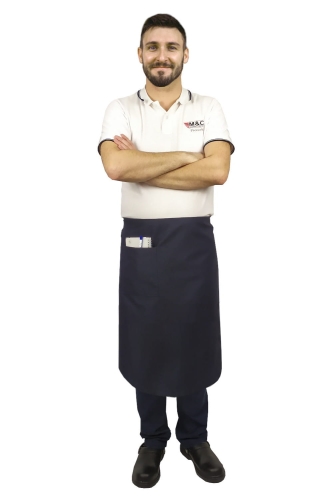 Tumši zila oficianta priekšautu garums 75 cm