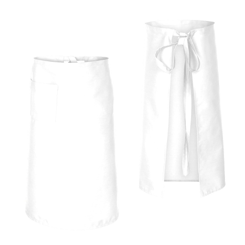 Baltā virtuves priekšautu garums 75 cm