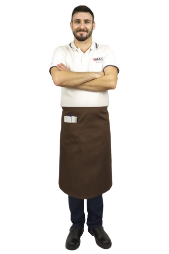 Brūna oficianta priekšauts 75 cm garš