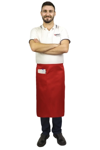 Sarkans pavāra priekšauts 75 cm garš