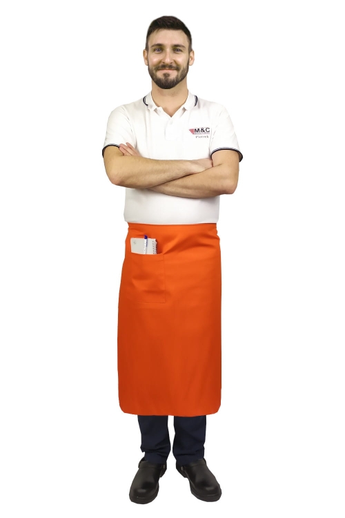 Oranža viesmīļa priekšautu garums 75 cm