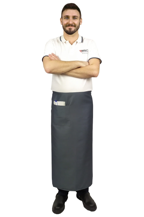 Pelēka viesmīļu priekšautu 90 cm