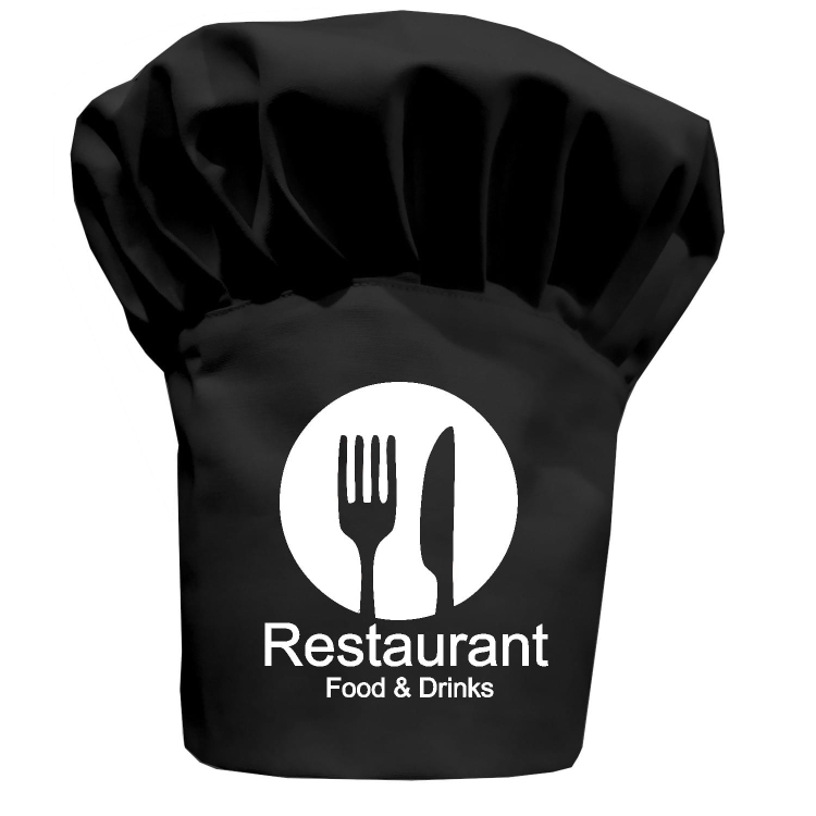 Konditora cepure Restaurant Food&Drinks ar jūsu uzrakstu