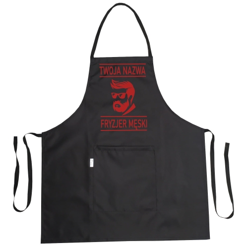 Ūdensizturīgs friziera priekšauts ar grafiku 'Vīriešu frizieris'