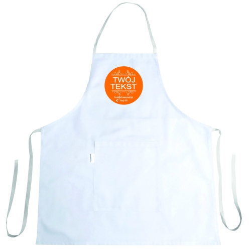 Profilēts virtuves priekšauts ar izvēlēto reklāmas tekstu