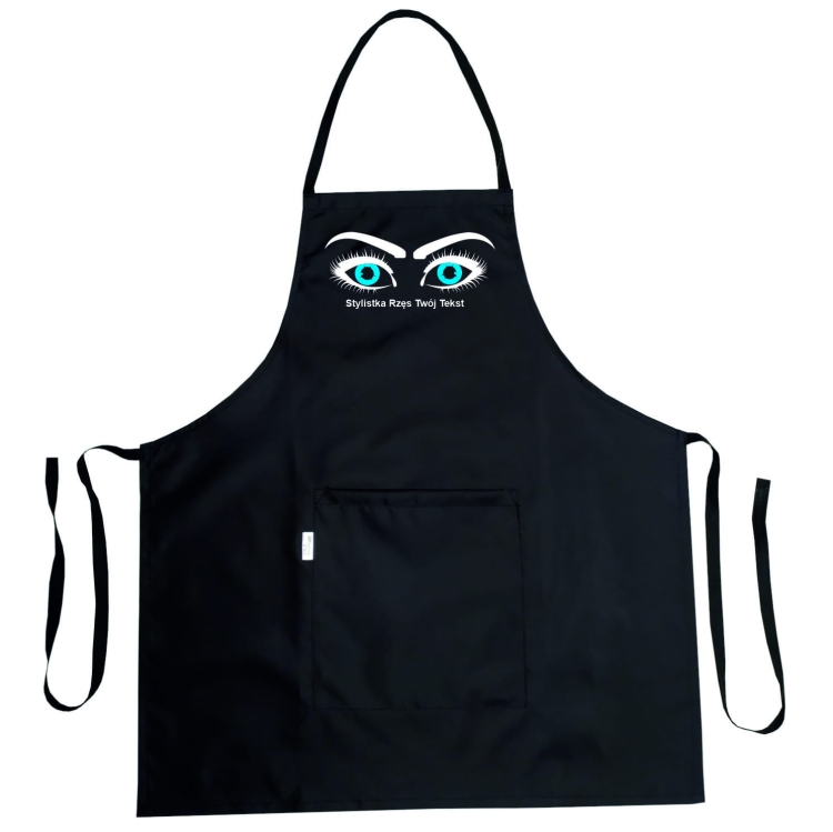 Ūdensizturīgs priekšauts ar grafiku 'Skropstu stiliste' kosmētikas jomā