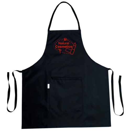 Ūdensizturīgs kosmētikas priekšauts ar 100% dabīgu kosmētiku grafiku.