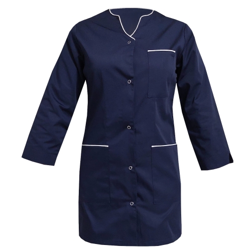 Sieviešu medicīnas komplekts ar baltu apdari 3/4 piedurknēm