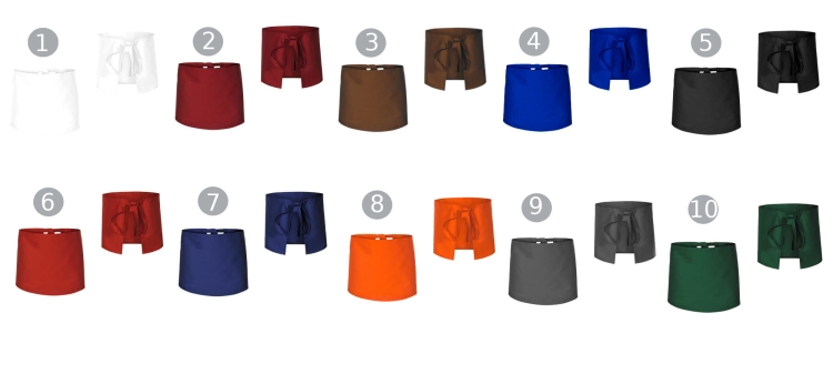 Melnā bārmeņu priekšautu garums 50 cm.