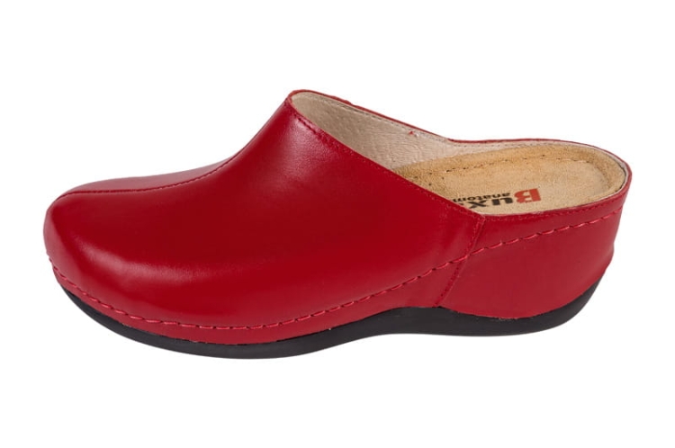 Skórzane klapki medyczne anatomiczne czerwone