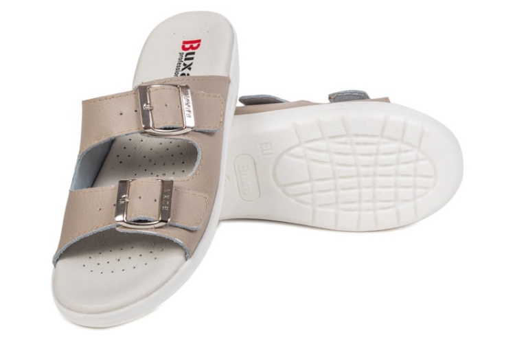 Buty medyczne premium skórzane beżowe