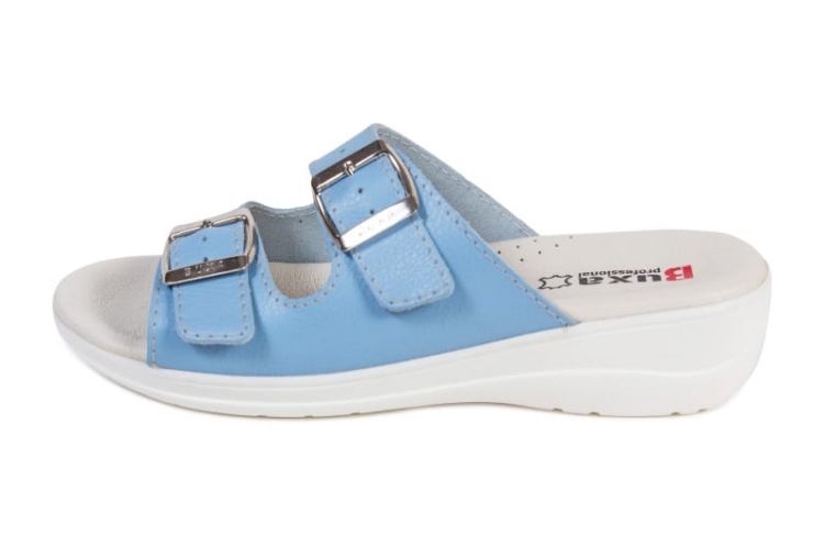 Skórzane buty medyczne w eleganckim niebieskim kolorze