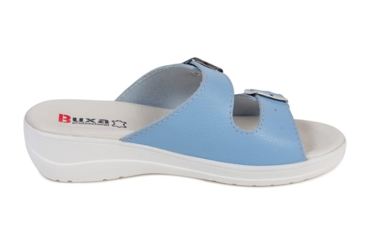 Buty medyczne skórzane premium w odcieniu niebieskim