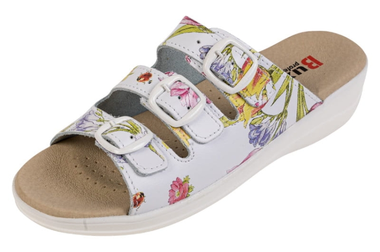 Skórzane buty medyczne premium w kwiaty