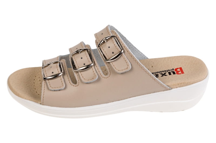 Premium beżowe buty medyczne skórzane