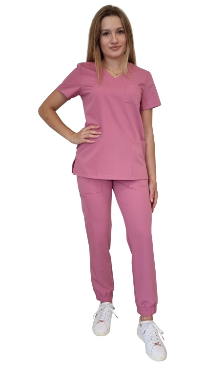 Komplet medyczny damski brudny róż