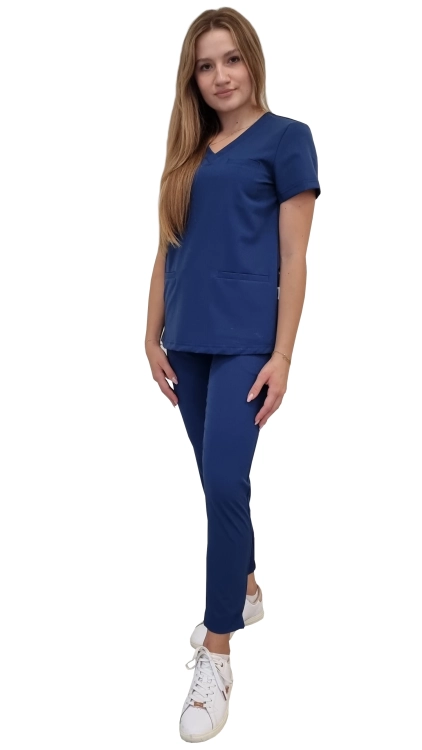 Granatowy komplet medyczny damski BASIC PREMIUM