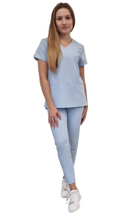 Komplet medyczny damski BASIC PREMIUM w kolorze niebieskim
