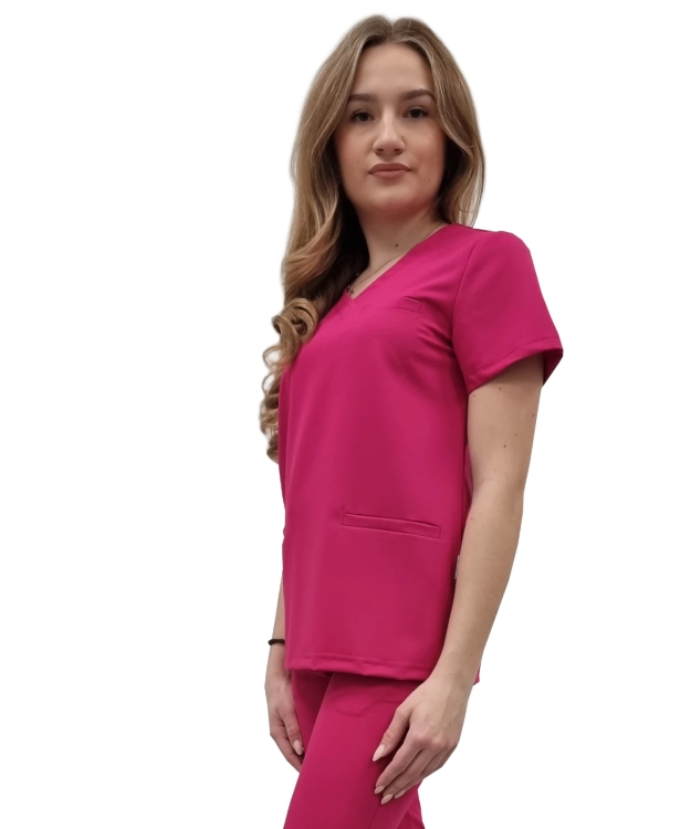 Medyczna bluza damska BASIC PREMIUM w kolorze amarant