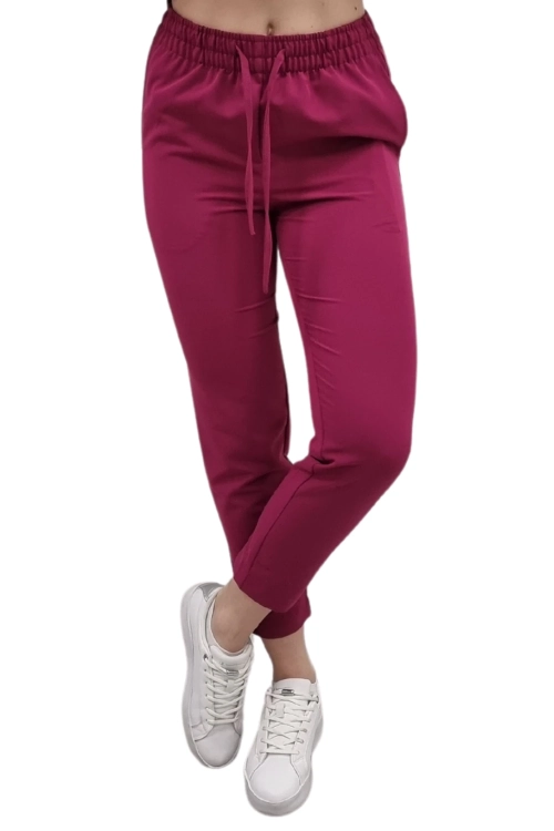 Spodnie medyczne damskie w kolorze wiśniowym