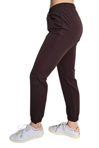 Czekoladowe joggery medyczne Casual Premium