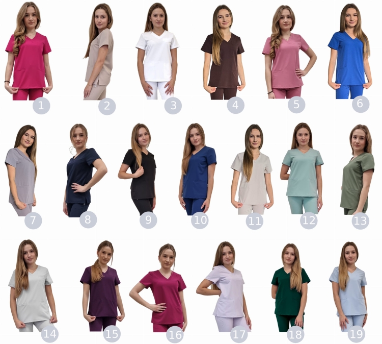 Biała damska bluza medyczna BASIC PREMIUM