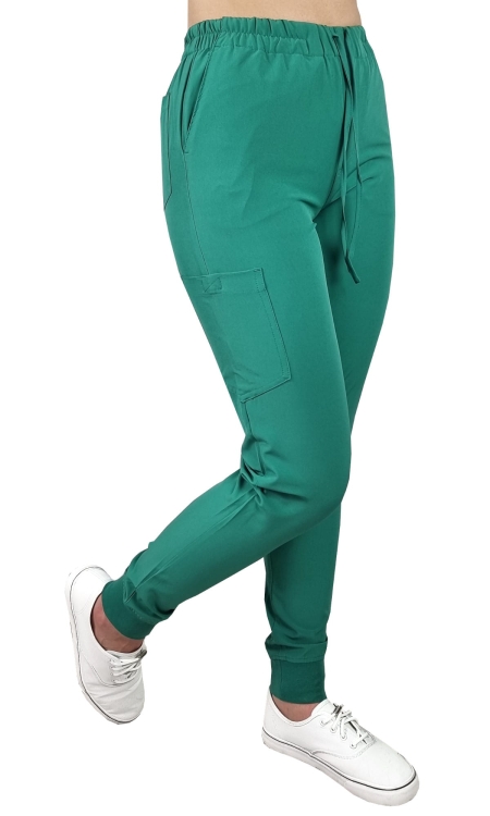 Zielone spodnie medyczne elastyczne Comfort Fit