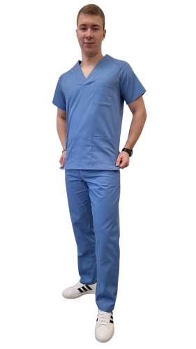 Niebieska bluza medyczna męska