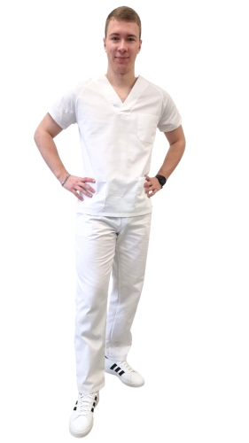 Biała bluza medyczna męska