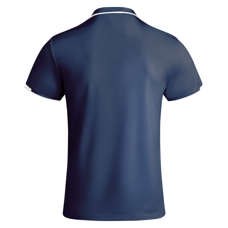 Granatowa męska koszulka polo z białymi wstawkami