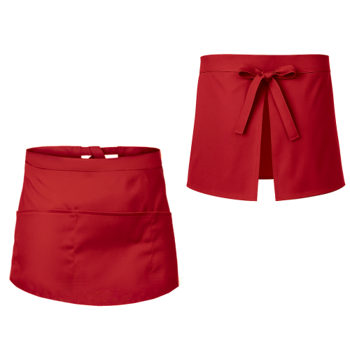 Fartuszek kelnerski czerwona zapaska 30cm