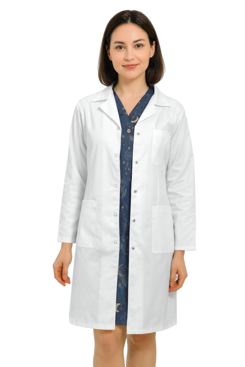 Fartuch medyczny lekarski damski z długim rękawem