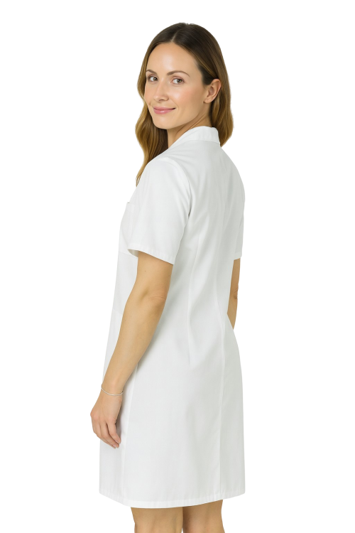 Krótki rękaw fartucha medycznego lekarskiego damskiego