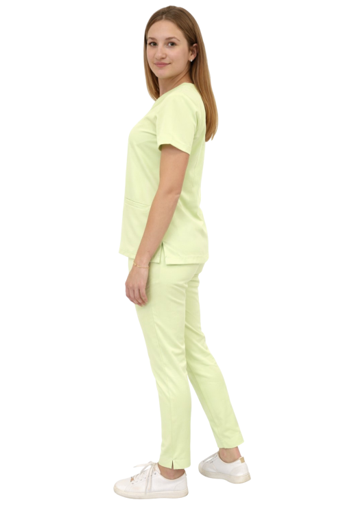 Komplet medyczny damski BASIC PREMIUM w kolorze pistacjowym.png