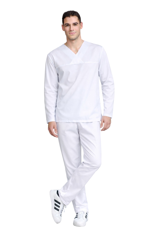 Komplet medyczny długi rękaw kolor biały