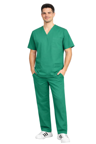 Męski komplet chirurgiczny 100% bawełna zielony