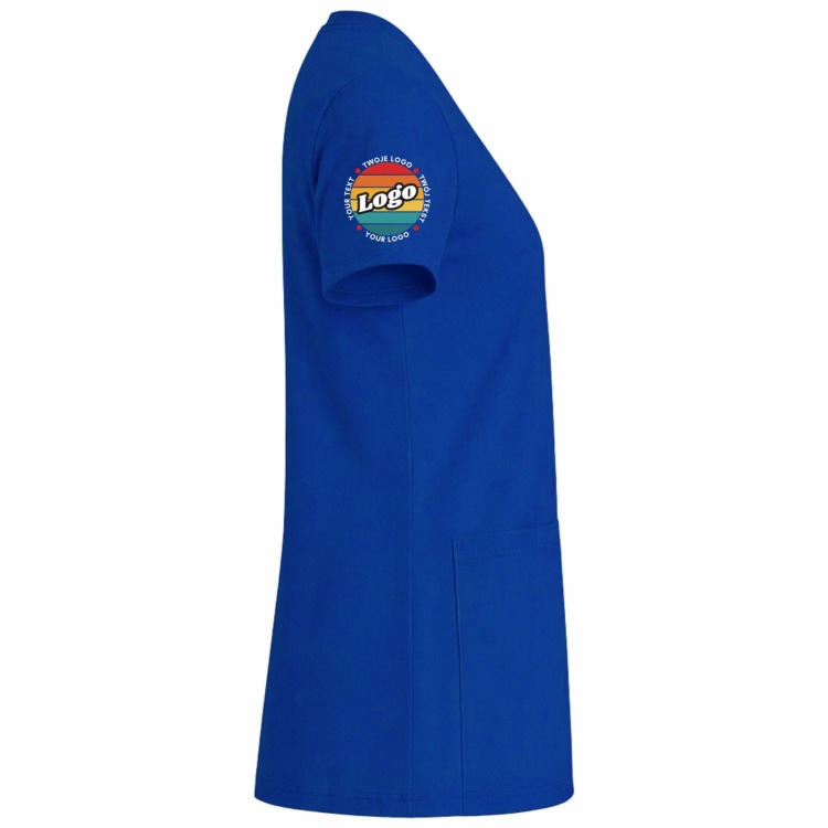 Bluza medyczna chabrowa elastyczna bawełna z Twoim nadrukiem - kreator online prawy bok.jpg